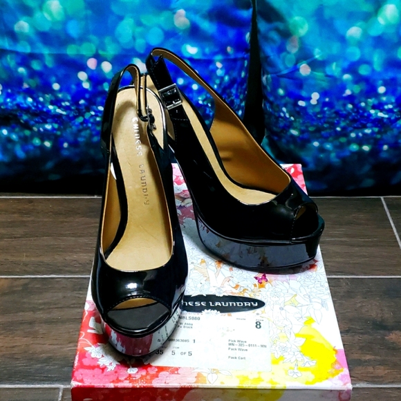Chinese Laundry Shoes - Black patent heels Chinese laundry size 8